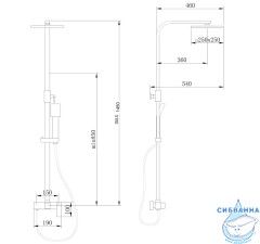 Душевая стойка ABBER Daheim AF8220BL без излива, черный матовый
