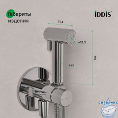 Гигиеническая лейка, хром глянцевый, Оптима Хоум (Optima Home), IDDIS, 0302FSCi20
