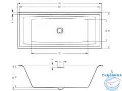 Акриловая ванна Riho Still Square Fall 170X75 BR02C0500000000