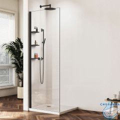 Walk-in Vincea Walk In HR 120 профиль черный, стекло прозрачное VSW-1HWS120CLB