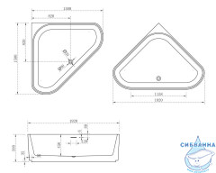 Акриловая ванна Abber 150х150 AB9446MW