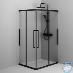 Душевое ограждение AM.PM Func 120x80 W84G-403-12080-BТ профиль черный, стекло прозрачное (без поддона)
