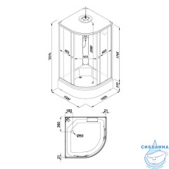 Душевая кабина Тритон Лайт 100х100 В профиль белый, стело лайт Щ0000061826