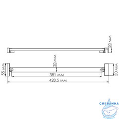 Перекладина для 10H05L, 10H05R, L=400mm D097