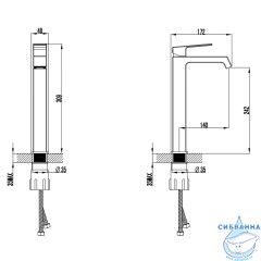 Смеситель для раковины Azario Exquisite AZ-VSM168R40C (хром)
