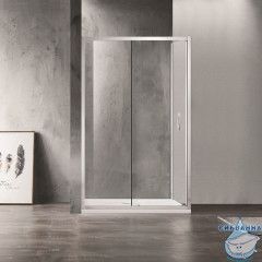 Душевое ограждение Azario Milton 120x80 профиль серебро, стекло прозрачное AZ-ND1131 L 1200 (без поддона)