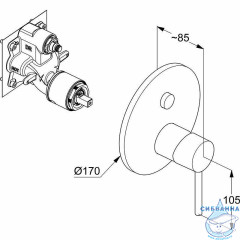 Встраиваемый смеситель для ванны Kludi Bozz 38659N076 (брашированное золото)