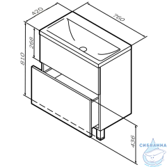 Тумба под раковину AM PM Gem 75 графит M90FSX07522GM32