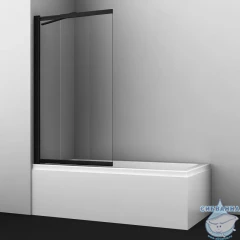Шторка для ванны Wasserkraft Dill 80x140 61S02-80WS Fixed профиль черный, стекло прозрачное
