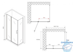 Душевое ограждение ABBER Sonnenstrand AG04110MS-S75M 110x75 профиль хром, стекло  матовое (без поддона)