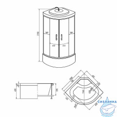 Душевая кабина Erlit ER3510TP-C4 100x100 профиль хром, стекло тонированное