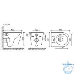 Унитаз подвесной безободковый Ceramicanova Forma Rimless CN3011 с сиденьем быстросъемным Soft Close (микролифт)