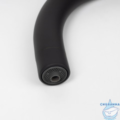 Излив для смесителя, кухня, J-образный, нерж. сталь, 184х235 мм, поворотный, черный, IDDIS, 995J18B5SM