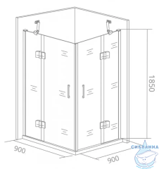 Душевое ограждение Bas Saturn CR-90-C-CH профиль хром, стекло прозрачное (без поддона)