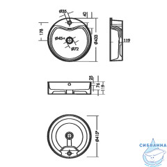 Раковина на столешницу 43 см  Sanita luxe Best Shelf