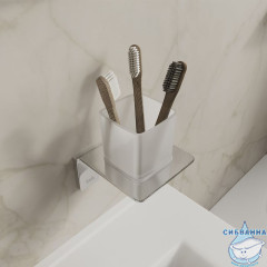 Подстаканник одинарный, матовое стекло, сплав металлов, Slide, хром, IDDIS, SLISCG1i45