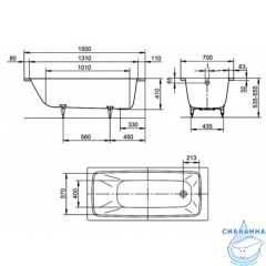 Стальная ванна Kaldewei Cayono 747 150x70 standard с ножками
