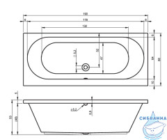 Акриловая ванна Riho Carolina 190x80 с каркасом