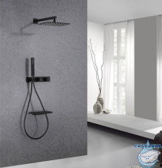 Душевая система Abber Rund AF8750B 300 1 режим (черный матовый)