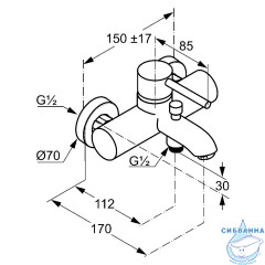 Смеситель для ванны Kludi Bozz 386910576