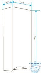 Шкаф 1Marka Этюд 35 (1 дверка) белый глянец