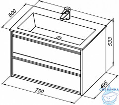 Тумба под раковину Aquanet Lino 80 см 253912 дуб веллингтон