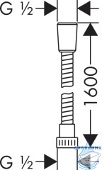 Душевой шланг 160 см Hansgrohe Metaflex 28266000
