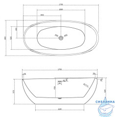 Акриловая ванна ABBER AB9285 170х80 с каркасом