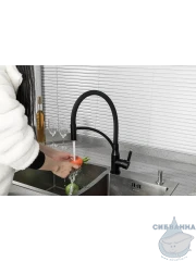 Смеситель кухни Frap F4552-6 (черный матовый)