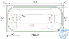 Чугунная ванна Универсал Ностальжи 150х70 с ножками и ручками