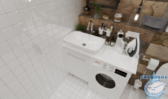  Столешница 1Marka Wash 110 L белый глянец Ц0000004097