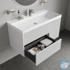 Тумба с умывальником подвесная, 100 см, белый, Билд (Bild) 2.0, IDDIS, BIL10W1i95K подходит умыв. 4511000i28
