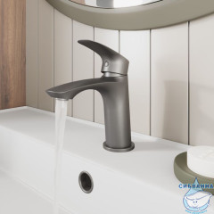 Смеситель для умывальника, графит, Rora, Milardo, RORGM00M01