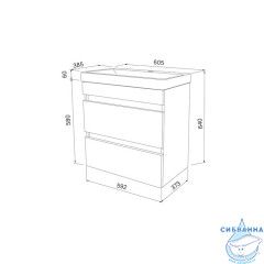 Тумба с умывальником подвесная с ящиками, белая, 60 см, Zodiac, IDDIS, ZOD6CB0i95K подходит ум. 3506000i28