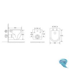 Унитаз подвесной безободковый Calypso CS93UQ-TKS с сиденьем Soft Close (микролифт)