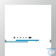 Дверь в нишу Тритон Слайд 120х185 профиль хром, стекло полосы