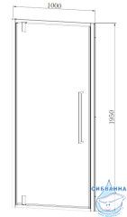 Дверь в нишу Vincea Alpha 100 профиль хром, стекло прозрачное VDP-3AL100CL