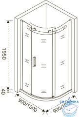 Душевое ограждение Bas Altair R-100-C-CH профиль хром, стекло прозрачное (без поддона)
