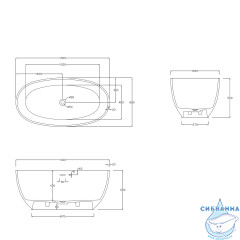 Ванна из искусственного камня ABBER Stein 130x68 AS9641-1.3