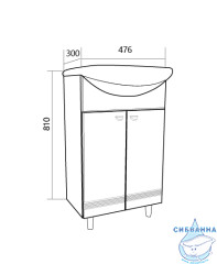 Тумба напольная  1Marka Story 50Н с раковиной Акватон 50 белый глянец