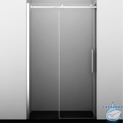 Дверь в нишу Wasserkraft Alme 130 см профиль хром, стекло прозрачное  15R30