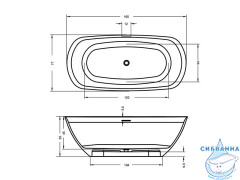 Ванна из искусственного камня Riho Oval 160х72 (белый)