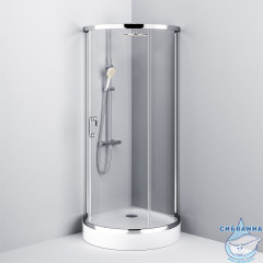 Душевое ограждение AM.PM Like Round 95х95 W83G-333-095CT профиль хром, стекло прозрачное (без поддона)