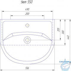 Мебельная раковина Aqwella Уют 55 см