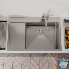 Мойка, нерж. сталь, сатин, чаша справа, 780*510, Haze, IDDIS, HAZ78SRi77