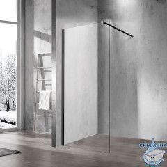 Душевое ограждение Vincea Walk-In 120 см профиль черный, стекло прозрачное VSW-1H120CLB