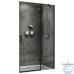 Дверь в нишу ABBER Zart AG08090B 90x195 профиль черный , стекло прозрачное