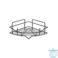 Полка одноярусная угловая, проволока стальная, чёрный матовый, Grid, Milardo, GRICC1BM44