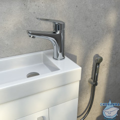 Смеситель для раковины Iddis Torr с гигиеническим душем TORSB00i08 (без донного клапана)