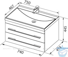 Тумба под раковину Aquanet Верона М 50 см 272425 белый матовый